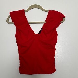 J. Crew Vibrant Red Crop Top